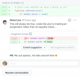 Pull request comment on GitHub
